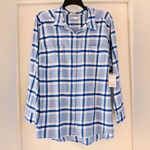 Croft & Barrow Blue Plaid Flannel Shirt 3X